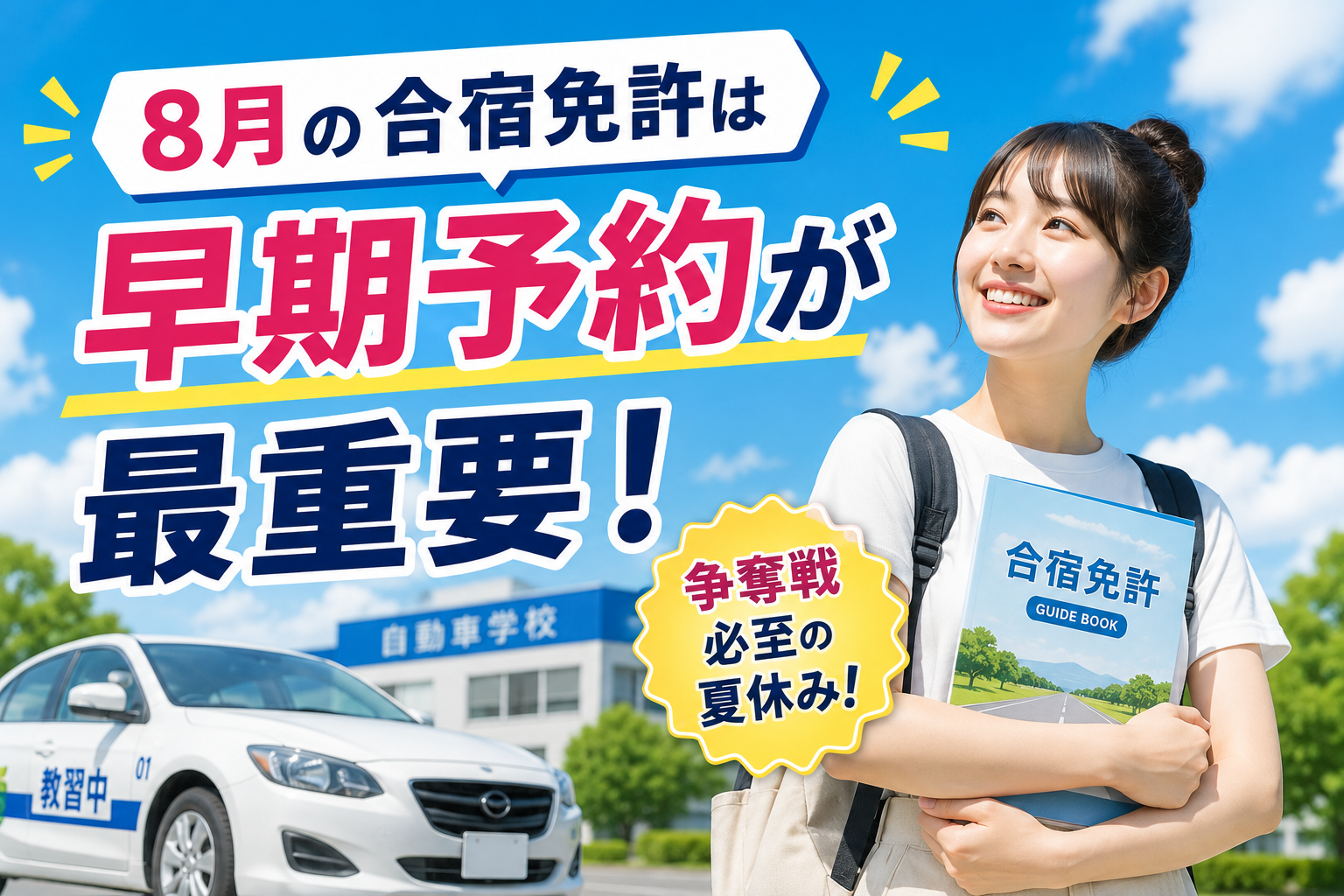 8月の合宿免許は早期予約が最重要！争奪必至の夏休み合宿免許